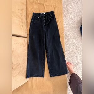Madewell Black Wide leg High Waisted Jeans